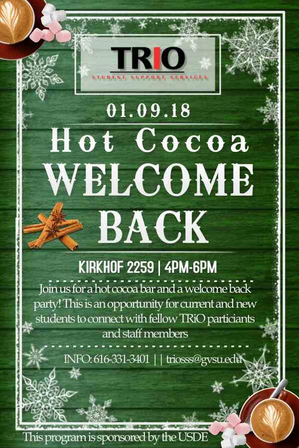 Hot cocoa welcome back